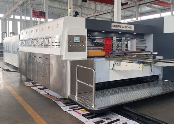 Corrugated Flexo Slotter With Ceramic Anilox Roller Folder Gluer Strapper Inline