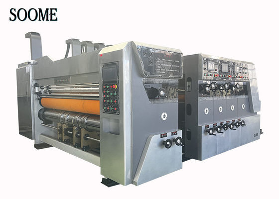 Corrugated Board Carton Box Making Machine Auto Feeder Flexo Printing Die Cutting Machine With Free Plate