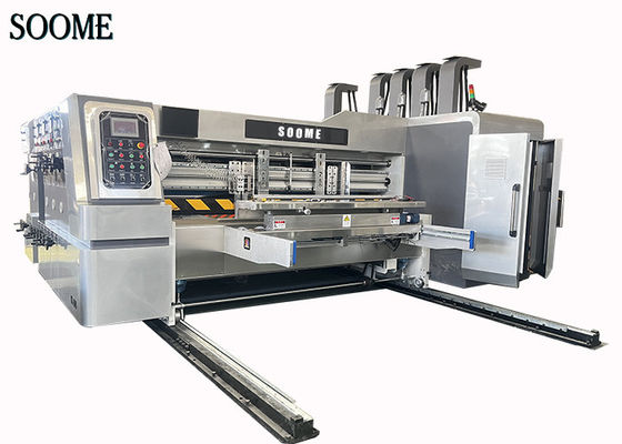 Corrugated Board Carton Box Making Machine Auto Feeder Flexo Printing Die Cutting Machine With Free Plate