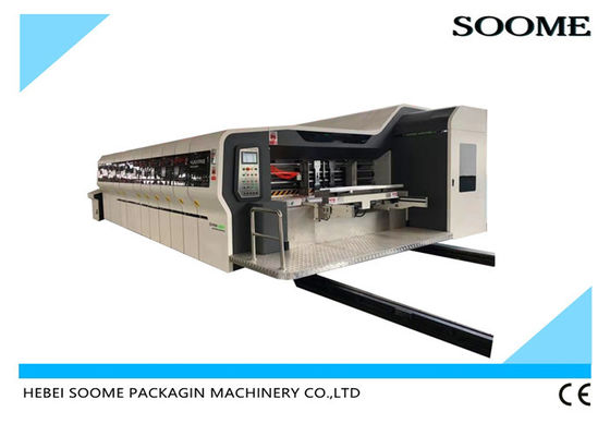 Pizza Die Cutting Slotting Gluing Cardboard Flexo Corrugated Box Printing Machine