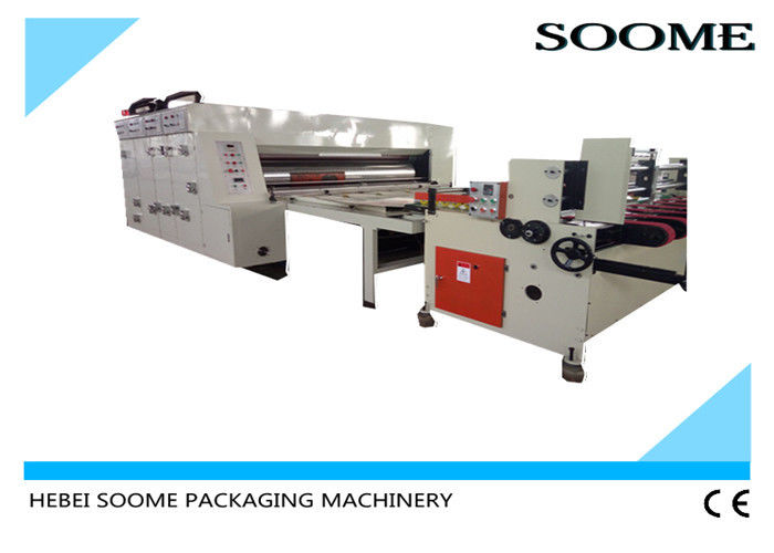 Rotary Flexo Printer Slotter Die Cutter , Printing Slotting Die Cutting Machine Speed 80Pcs / Min.