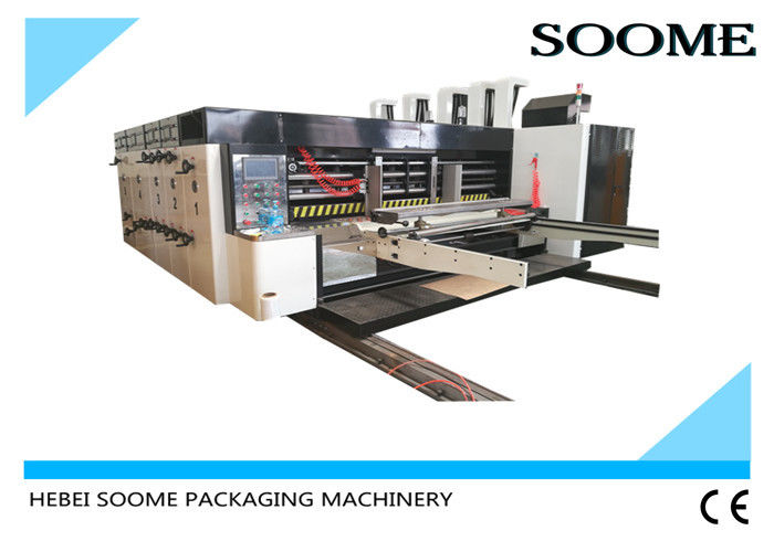 Intelligent Flexo Printer Slotter Die Cutter , Colorful Carton Box Making Machine
