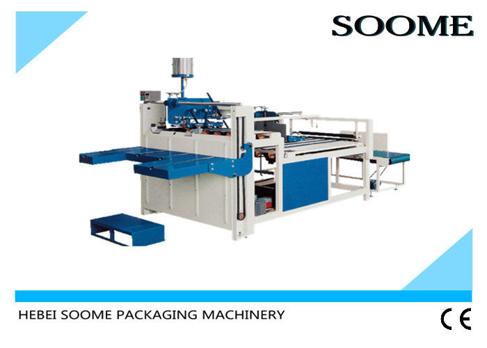 Custom Corrugated Carton Folder Gluer , Semi Auto Folding And Gluing Machine