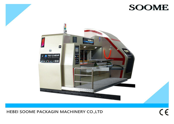 Vacuum Transfer 4 Color Printing Slotter Die Cutting Machine With Stacker
